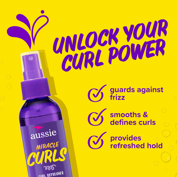 Aussie Miracle Curls Refresher Spray Gel con Coco y Jojoba