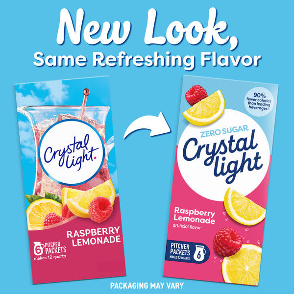 Mélange de boisson en poudre Crystal Light au citron et à la framboise