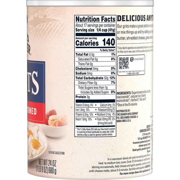 Grits Tradicionales Quaker - Calidad Premium