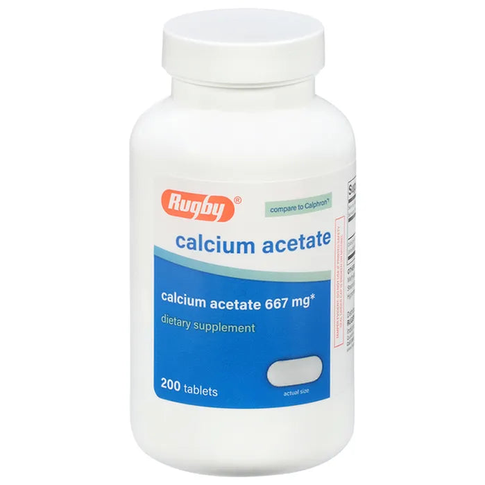 Tabletas de Acetato de Calcio Premium - 667 mg, 200 Contenido