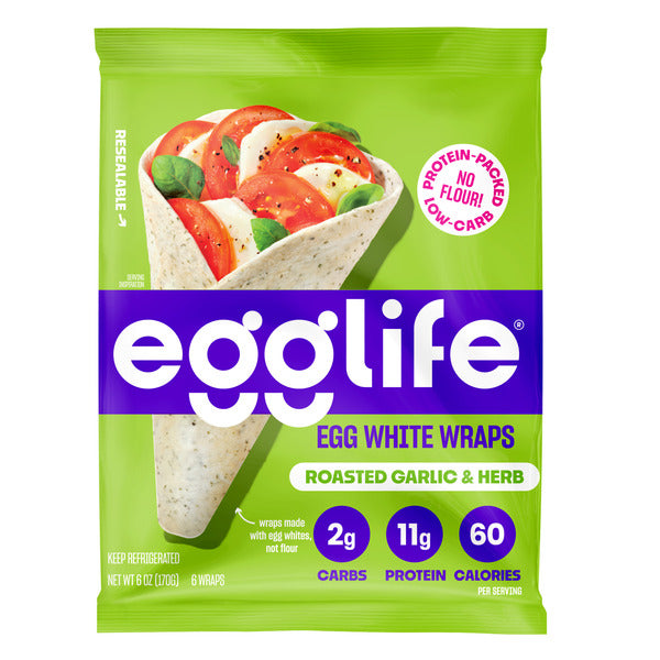 Wraps de claras de huevo con ajo asado y hierbas Egglife