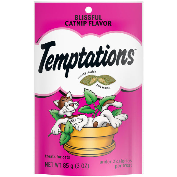 TEMPTATIONS Friandises Classiques Croquantes et Moelleuses pour Chats - Saveur de Cataire Enchantée