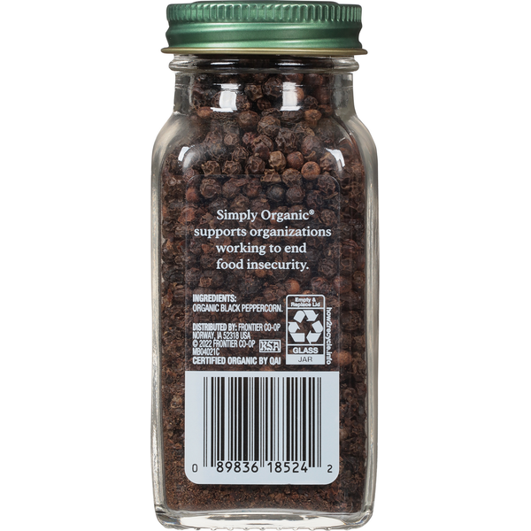 Poivre noir biologique Simply Organic - Épice de qualité supérieure