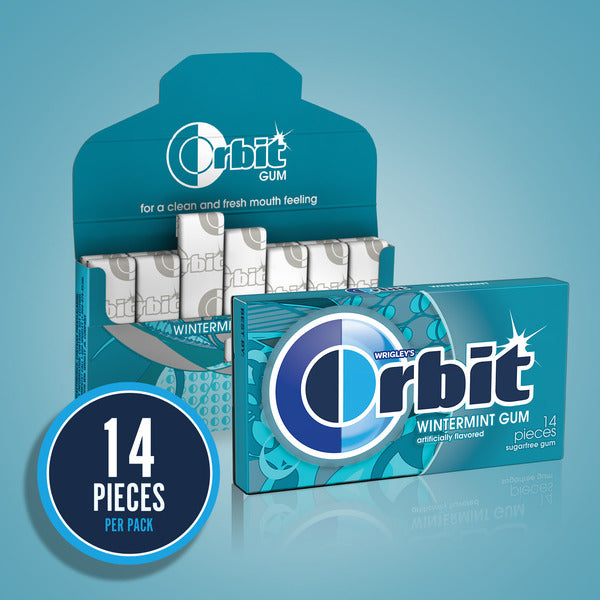 Gomme à mâcher Orbit Wintermint sans sucre - Paquet unique