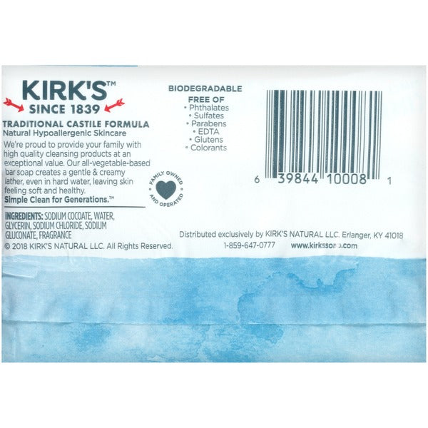 Jabón de Castilla Suave con Fragancia Fresca Original de Kirk