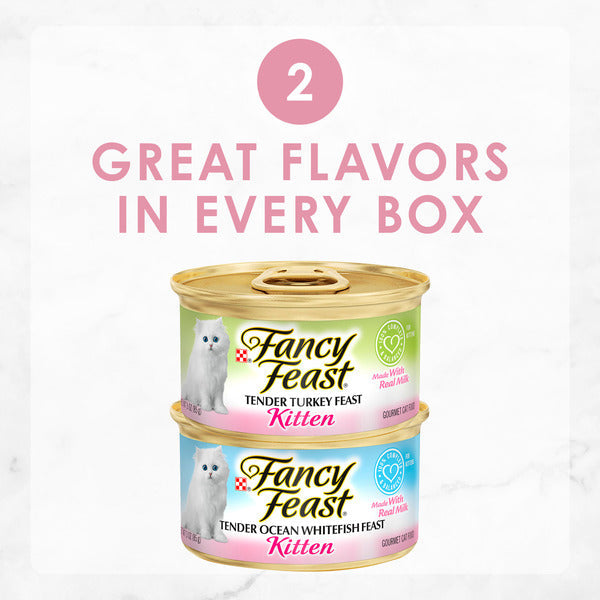 Purina Fancy Feast Pâté humide pour chaton sans céréales - Pack de variétés