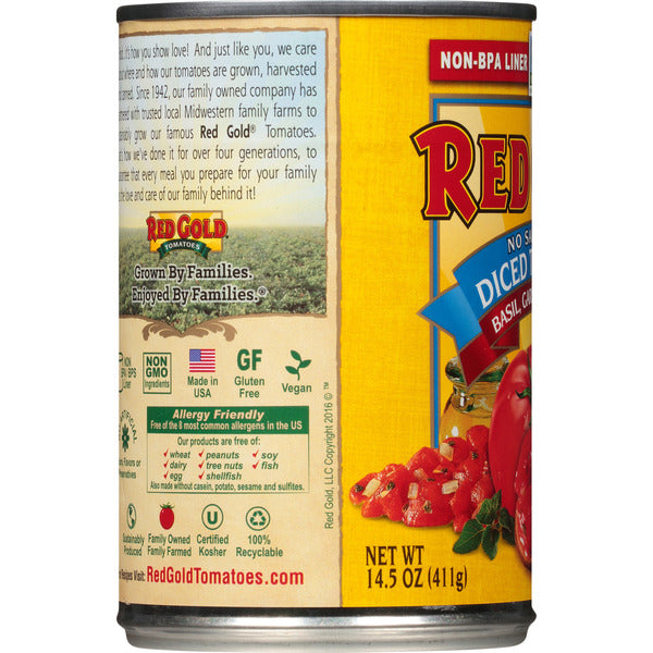 Red Gold No Salt Added Diced Tomatoes with Basil, Garlic & Oregano