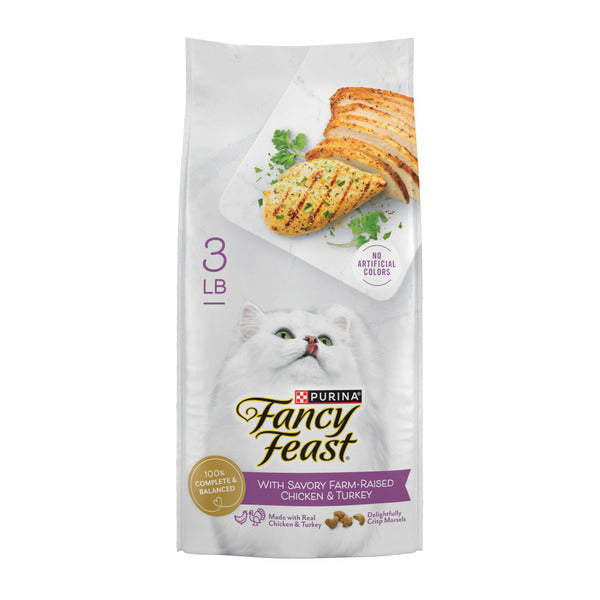 Purina Fancy Feast Croquettes pour Chats avec Poulet et Dinde Savoureux