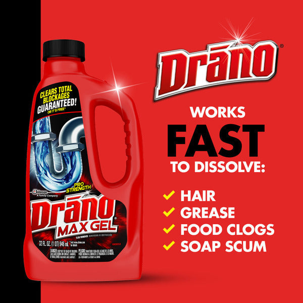 Drano Max Gel Removedor de Atascos - Abrebotellas Potente