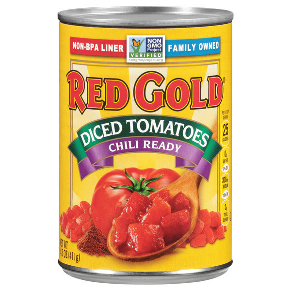 Tomates Diced Listos para Chili Red Gold