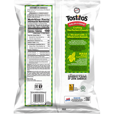 Tostitos Tortilla Chips Sabor Salsa Verde