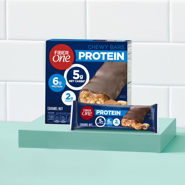 Barras de Proteína Chewy Fiber One Caramelo y Nueces - Opción de Snack Deliciosa