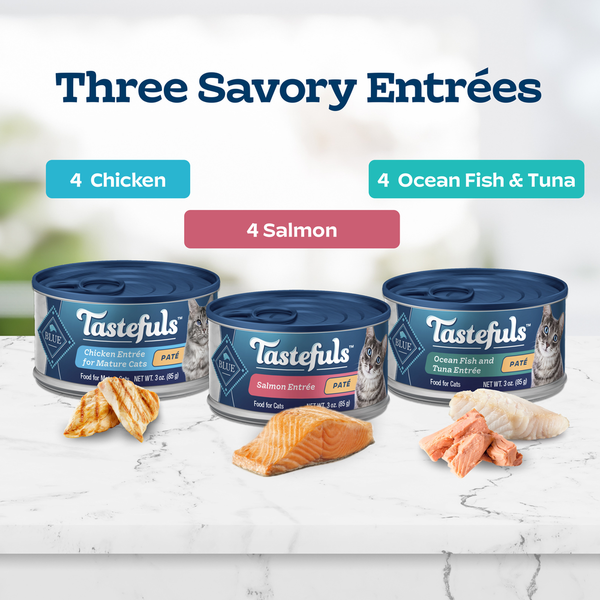 Pack de variété de nourriture humide pour chats Blue Buffalo Tastefuls Pâté