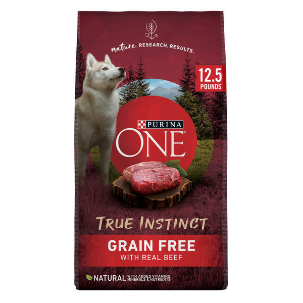 Purina ONE Grano Libre Comida Natural Seca para Perros - Verdadero Instinto con Carne de Res Real