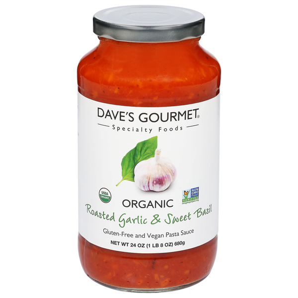 Sauce à Pâtes Bio de Dave - Ail Rôti & Basilic Doux