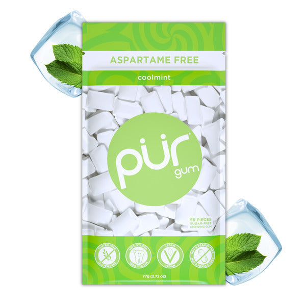 PÜR Chicle Natural Sabor Coolmint - Libre de Aspartame con Xilitol