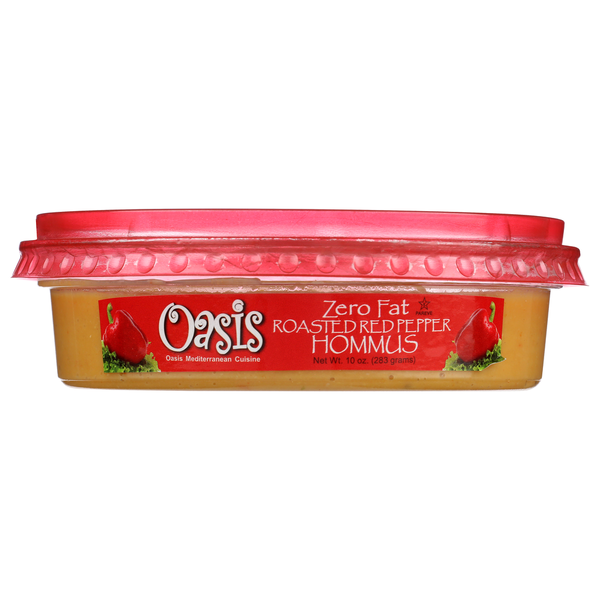 Hummus de Pimiento Rojo Asado Sin Grasa de Oasis Cocina Mediterránea