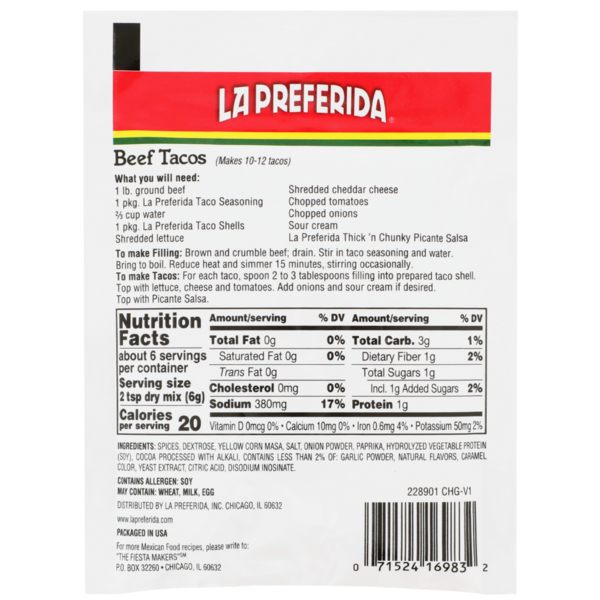 La Preferida Taco Seasoning Mix