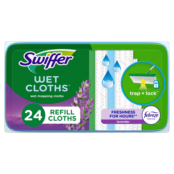 Chiffons de nettoyage humide Swiffer Sweeper avec fraîcheur Febreze