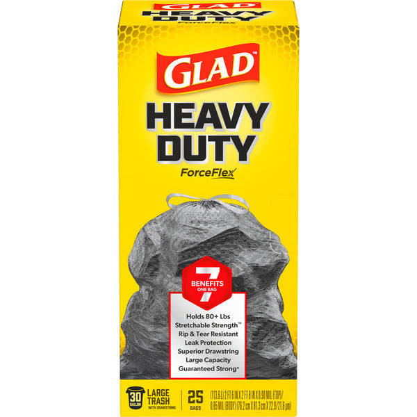Glad ForceFlex Heavy Duty Large Drawstring Trash Bags - 30 Gallon