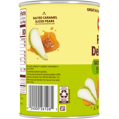 Del Monte Salted Caramel Sliced Pears in Extra Light Syrup