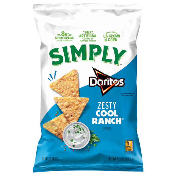 Simply Doritos Zesty Cool Ranch Chips