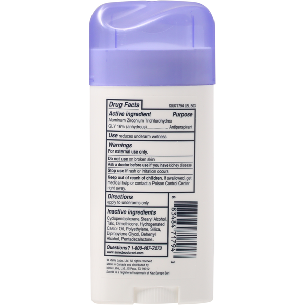 Déodorant et anti-transpirant Sure, solide sans parfum