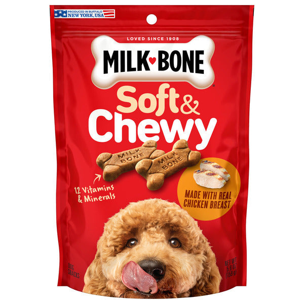 Friandises pour chiens Milk-Bone, tendres et moelleuses, recette au poulet