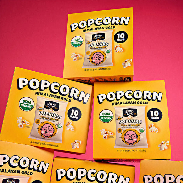 LesserEvil Popcorn Bio Snack Pack Box - Or Himalayan