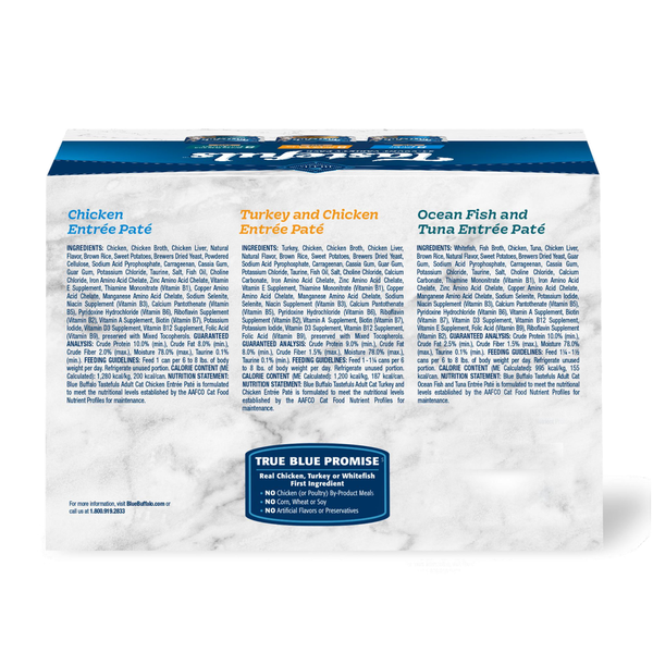 Blue Buffalo Tastefuls Comida Húmeda Natural para Gatos - Pollo y Pescado de Océano