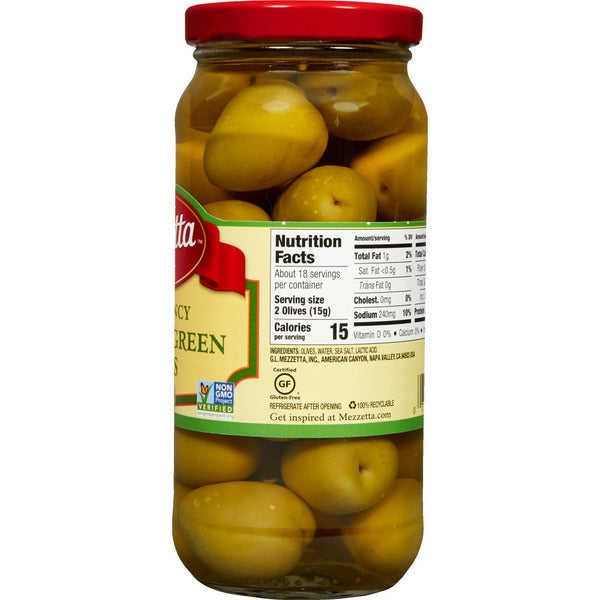 Olives vertes colossales Mezzetta Whole Fancy