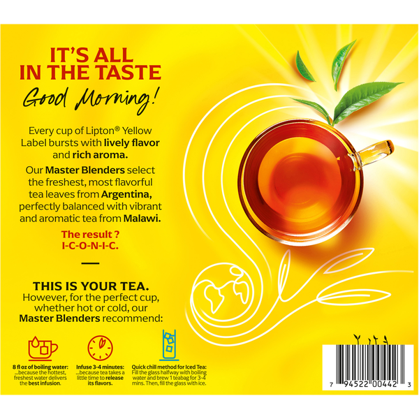 Lipton Yellow Label Thé Noir - Mélange de Qualité Supérieure