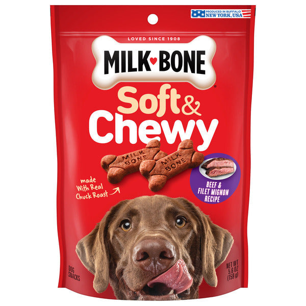 Friandises pour chiens Milk-Bone, tendres et moelleuses, recette de boeuf et de filet mignon