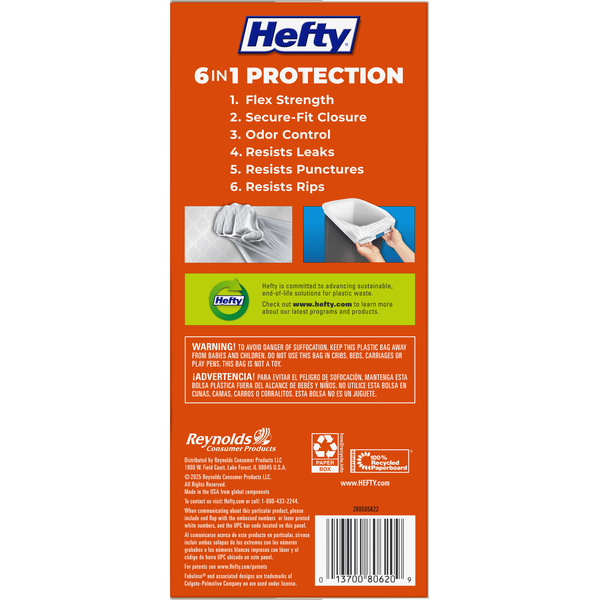 Sacs à cordon de tirage Hefty de 13 gallons Fabuloso à la pastèque