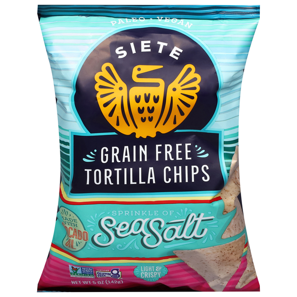 Chips Tortilla Siete Sans Grain avec Sel de Mer