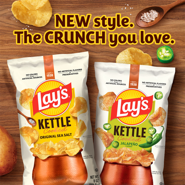 Lay's Kettle Cooked Potato Chips - Original Sea Salt