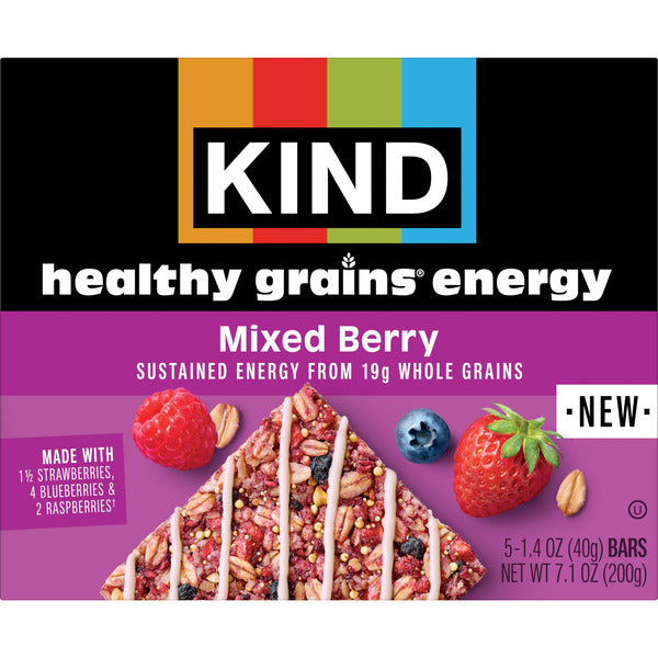KIND Healthy Grains Energy Bars - Mixed Berry, 5 Ct