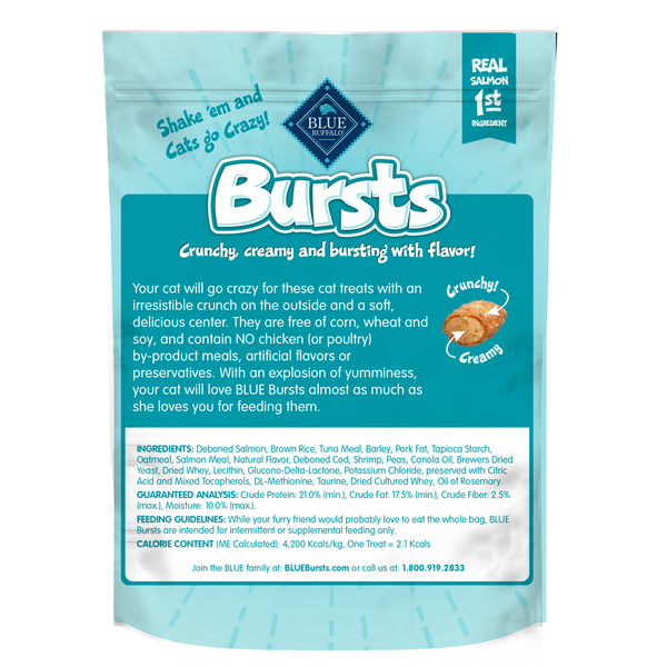 Blue Buffalo Bursts Crunchy Cat Treats - Seafood Flavor