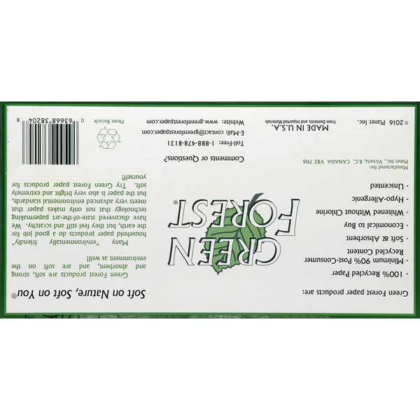 Green Forest Facial Tissue - White, Unscented, 2-Ply