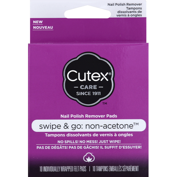 Cutex Non-Acetone Nail Polish Remover Pads - Swipe & Go