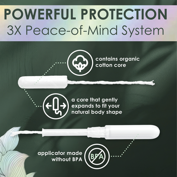 L. Organic Cotton Tampons - Super Absorbency with BPA-free Applicator