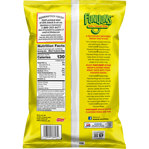 Anillos de Cebolla Sabor Funyuns - Original 8.25 Oz