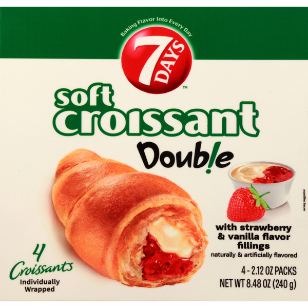 Croissant Suave 7Days con Relleno de Fresa y Vainilla - Doble
