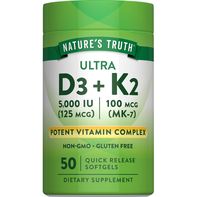 Nature's Truth Vitamin K-2 plus D3 Softgels