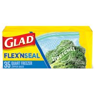 Bolsas de Plástico para Almacenamiento en Congelador Glad Flex’N Seal, Tamaño Cuartillo