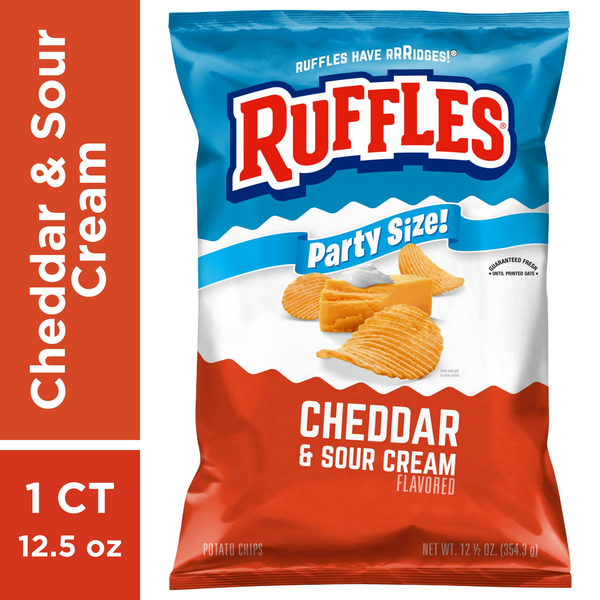 Ruffles Cheddar & Sour Cream Potato Chips - Party Size