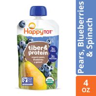 Happy Tot Organics Fibra y Proteína Peras y Arándanos