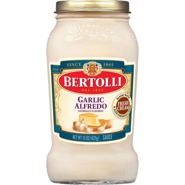 Salsa Alfredo de Ajo Bertolli con Queso Parmesano Añejo