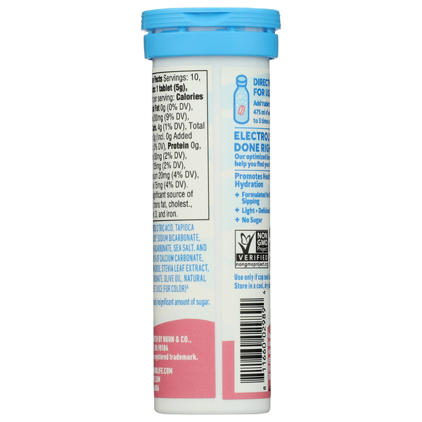 Tablettes Nuun Zero Citronnade Framboise - 6 Paquets de 10 Tablettes Chacune