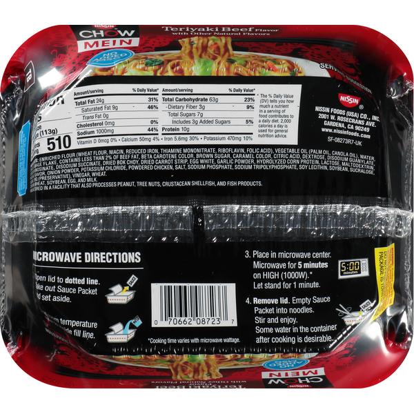 Fideos con Sabor a Teriyaki de Res Nissin